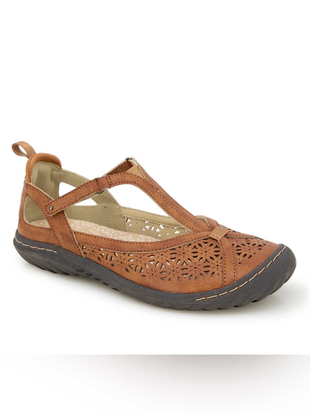 JBU Jambu Daffodil Mary Jane Comfort Flats Whiskey Boho Lagenlook Walking 9.5